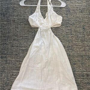 Cotton On White Backless Halter Maxi Dress